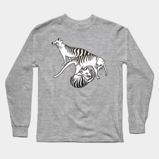 White Tassie Tiger Trio at Rest Long Sleeve T-Shirt